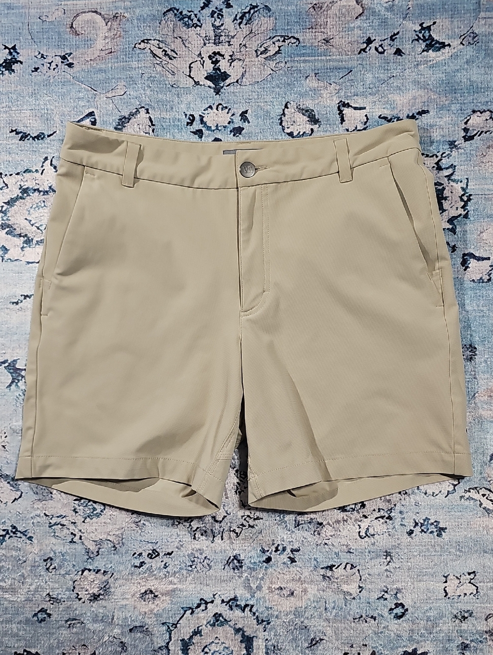 VRST Men's Golf Flat Front Performance Shorts - Beige